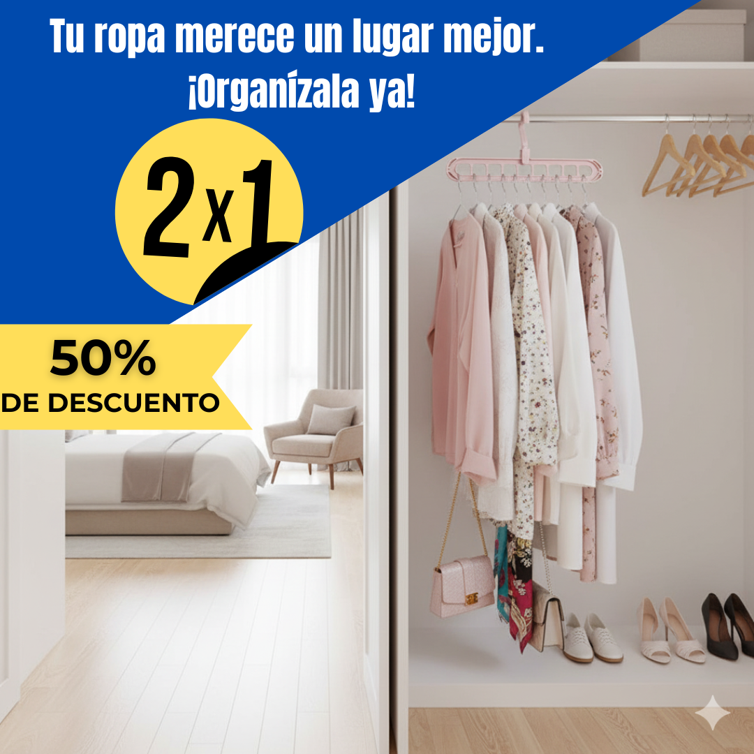 TUCOLGADOR® Pack 5 Perchas Multiuso – Ahorra Espacio y Organiza tu Ropa