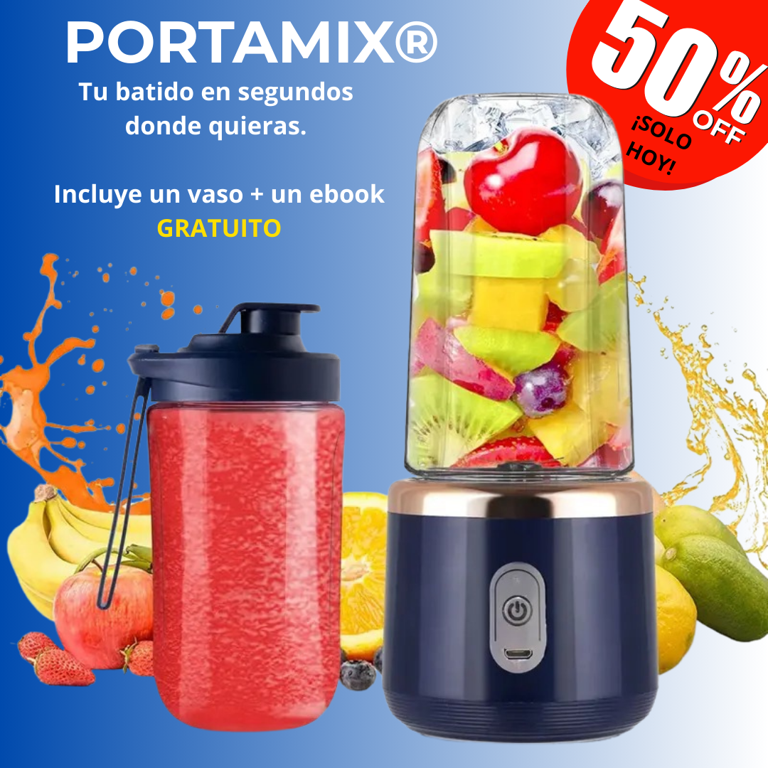 PORTAMIX® Batidora Portátil – Tu batido listo en 20 segundos.