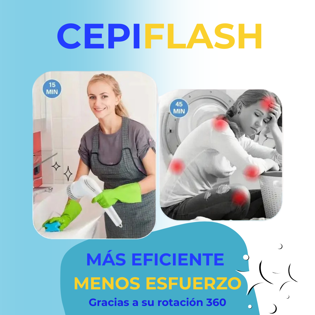CEPIFLASH® Cepillo de Limpieza Eléctrico Multifuncional – ¡Limpieza rápida y eficiente para todo tu hogar!