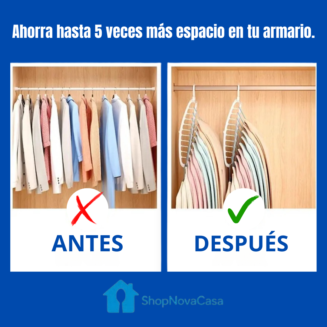TUCOLGADOR® Pack 5 Perchas Multiuso – Ahorra Espacio y Organiza tu Ropa