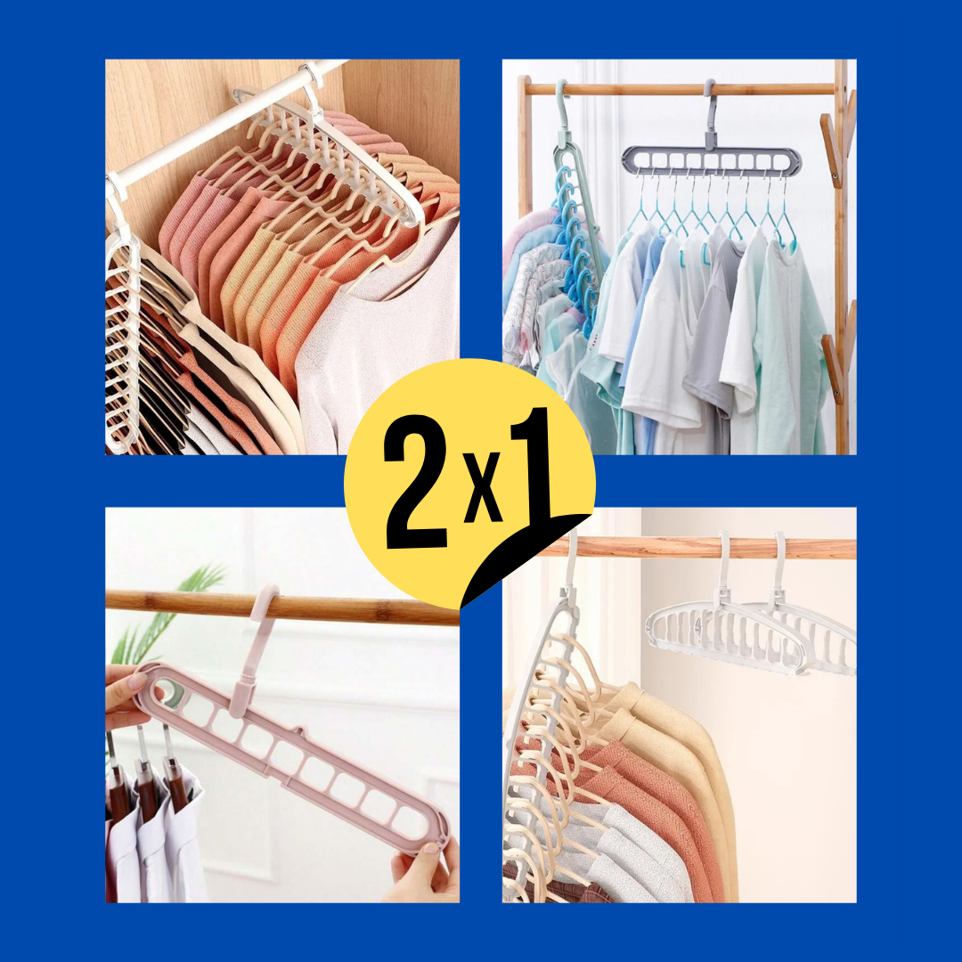 TUCOLGADOR® Pack 5 Perchas Multiuso – Ahorra Espacio y Organiza tu Ropa