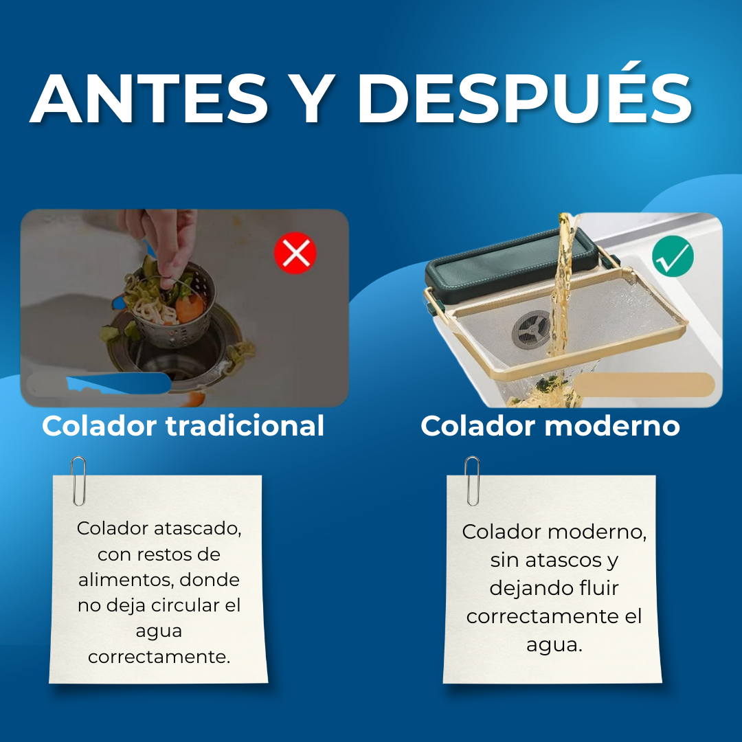 AGUALINA® Colador Multiusos Para Fregadero - Ahorra Tiempo y Evita Atascos