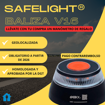 SAFELIGHT® Luz De Emergencia V16 - Evita sanciones y protégete ya.