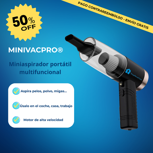 MINIVACPRO® Aspirador Portátil para Coche o Casa – Potencia, Comodidad y Limpieza al Instante