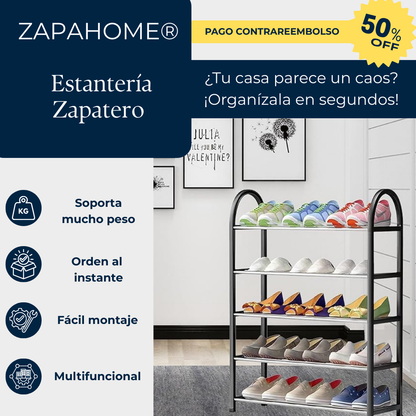 ZAPAHOME® Estantería Zapatero con 5 Baldas – Alta Resistencia y Estilo