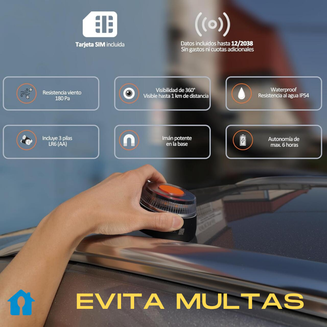 SAFELIGHT® Luz De Emergencia V16 - Evita sanciones y protégete ya.