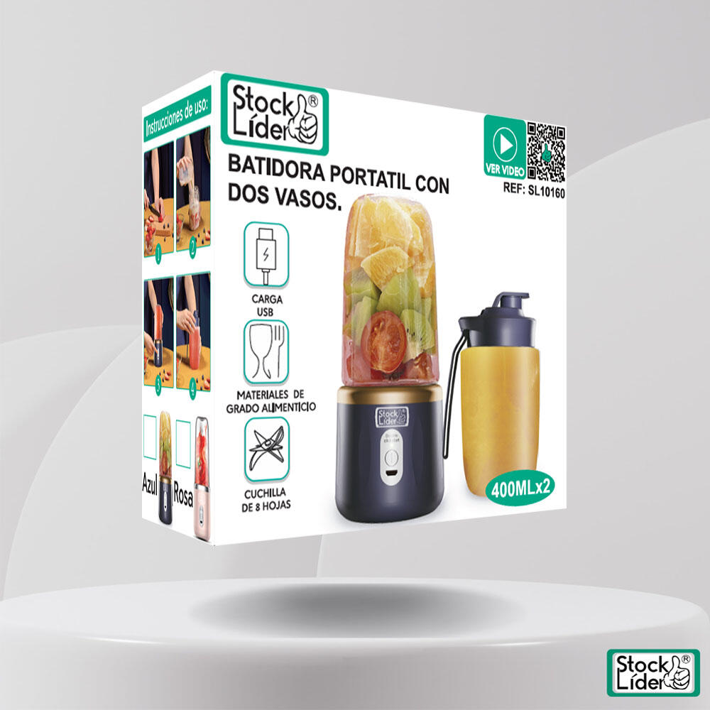 PORTAMIX® Batidora Portátil con Dos Vasos – La forma más fácil de disfrutar tus batidos.