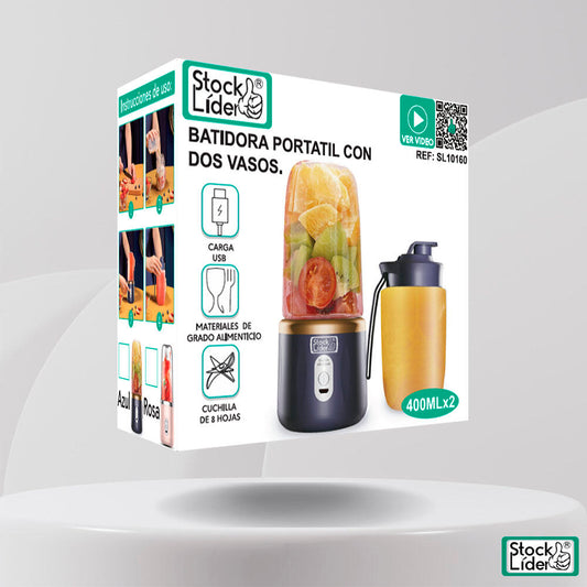 PORTAMIX® Batidora Portátil con Dos Vasos – La forma más fácil de disfrutar tus batidos.
